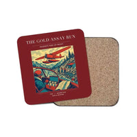 Thumbnail for The Gold Assay Run - Designed Coasters design on dark red 1-piece