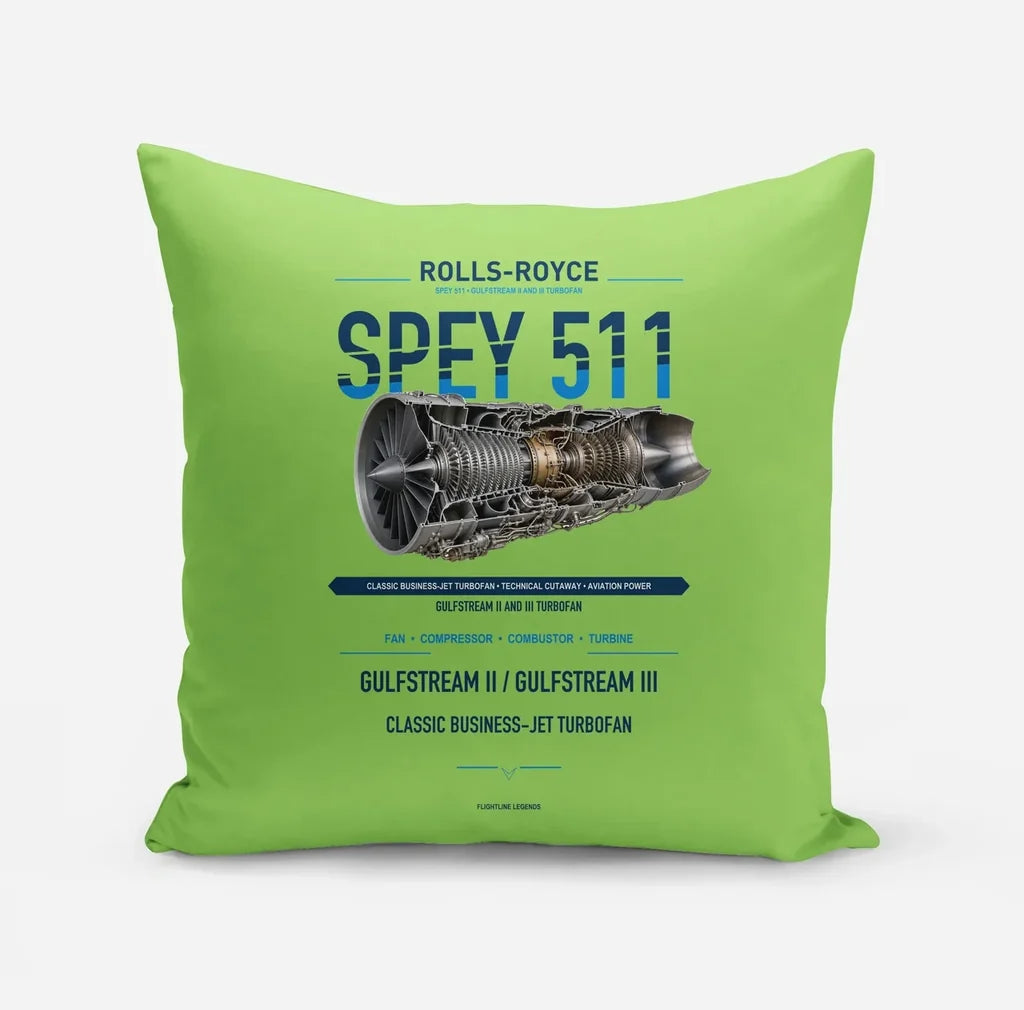 SPEY 511 design on light green pillow
