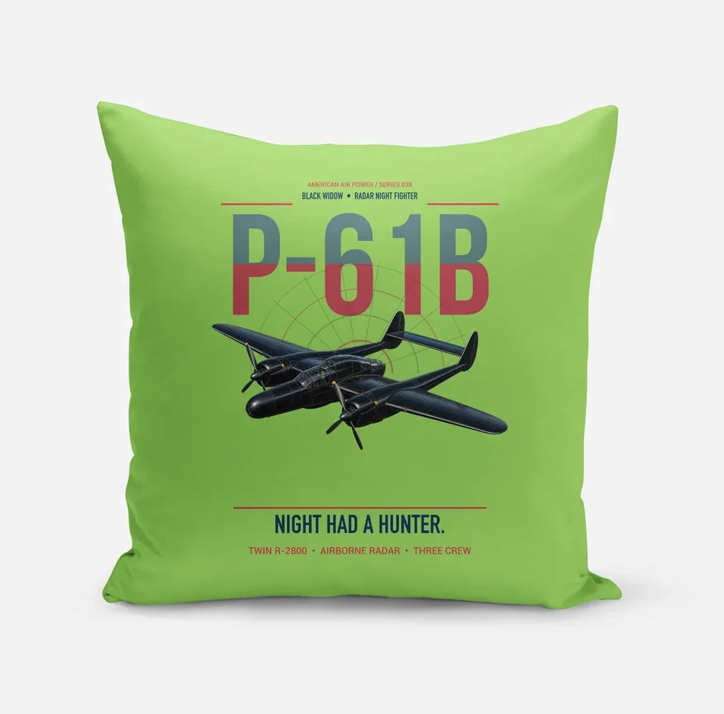 P-61B Black Widow design on light green pillow
