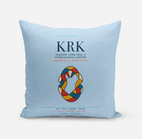 Thumbnail for Kraków John Paul II International Airport (KRK) design on light blue pillow