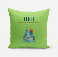 Thumbnail for Harbin Taiping International Airport (HRB) design on light green pillow