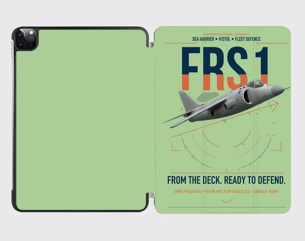 British Aerospace Sea Harrier FRS.1 design on light green ipad tablet case