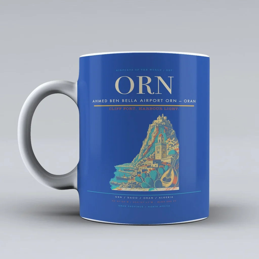 Ben Bella Airport ORN — Oran Mug design on blue ahmed