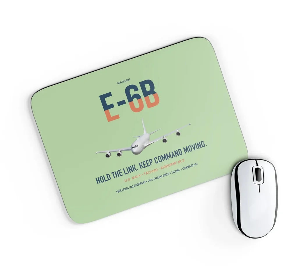 E-6B Mercury design on light green rectangle mouse pad