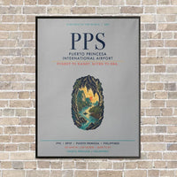 Thumbnail for Puerto Princesa International Airport PPS vertical canvas print - framed - light gray background
