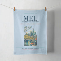Thumbnail for Melbourne Airport (MEL) design on light blue towel