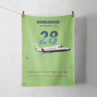 Thumbnail for Bombardier Learjet 28 design on light green towel