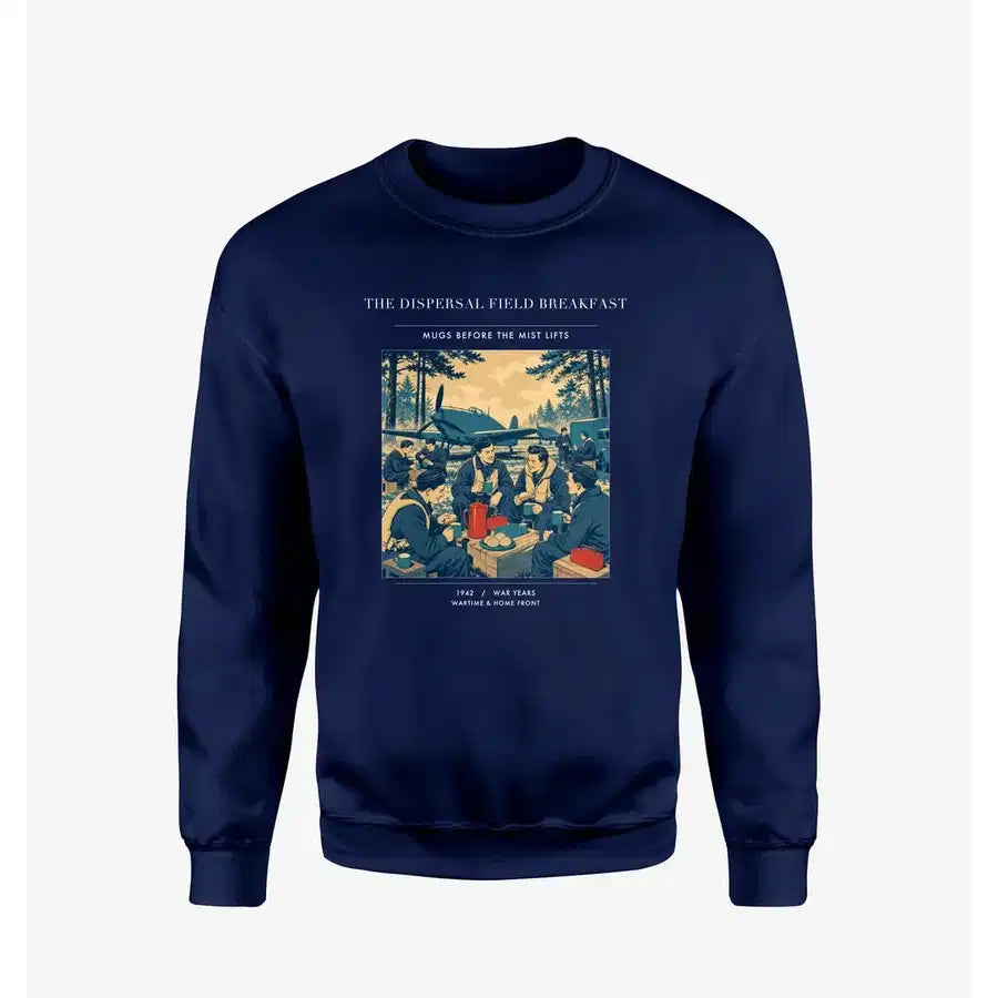 VINTAGE G4511 - The Dispersal Field Breakfast - Designed Sweatshirts design on navyblue