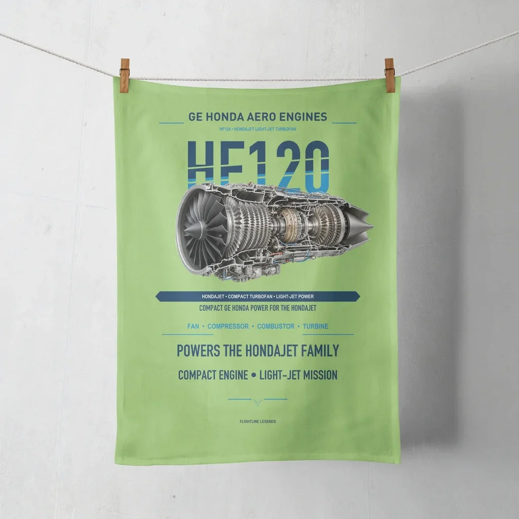 HF120 design on light green towel