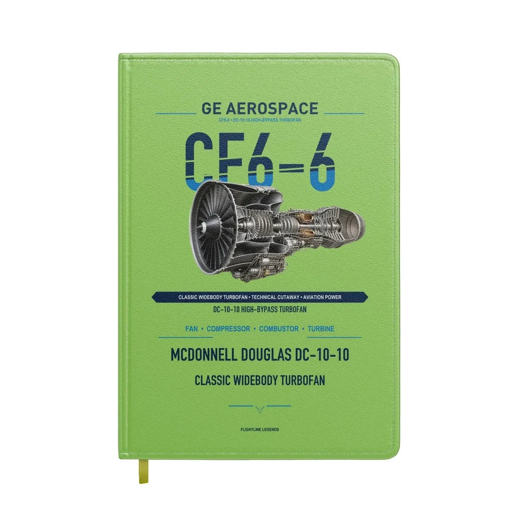 CF6-6 design on light green notebook