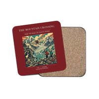 Thumbnail for The Mountain Crossing - Designed Coasters design on dark red 1-piece