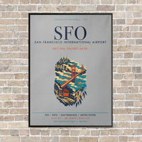 Thumbnail for San Francisco International Airport SFO vertical canvas print - framed - light gray background
