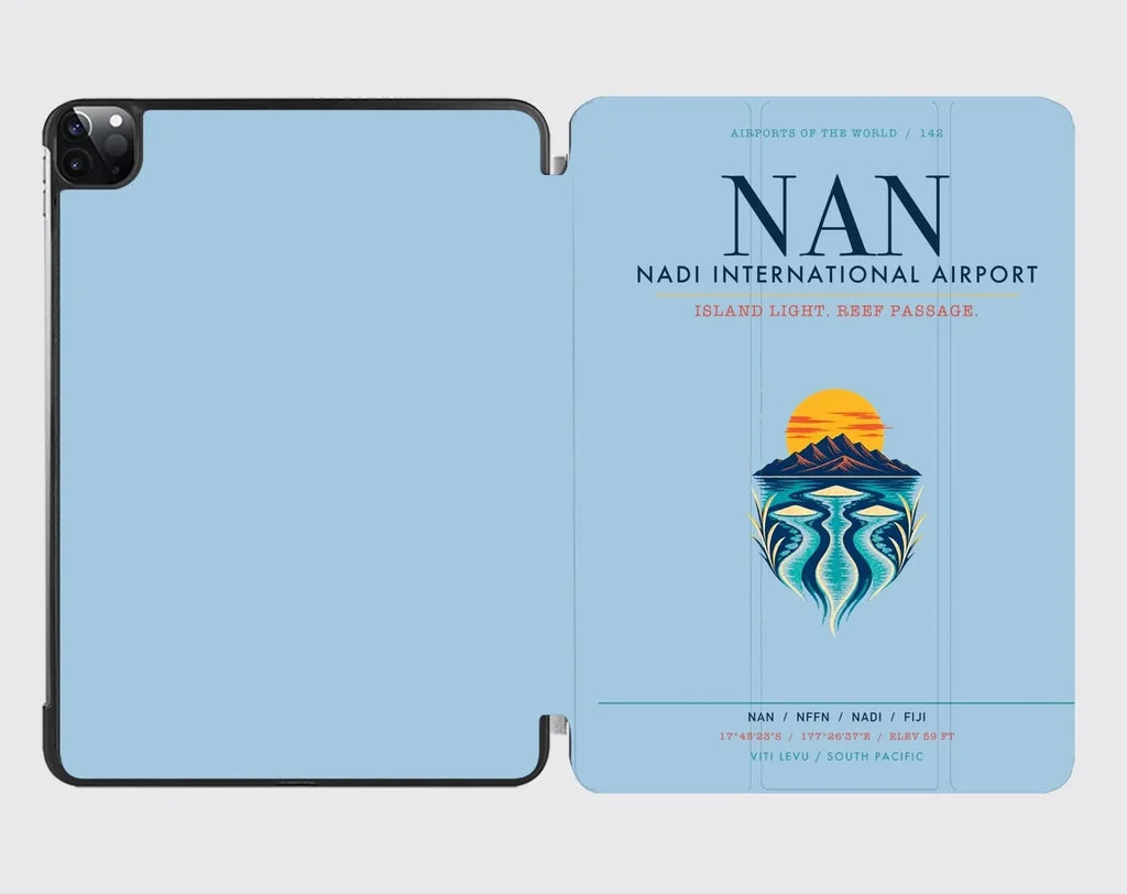 Nadi International Airport (NAN) design on light blue ipad tablet case