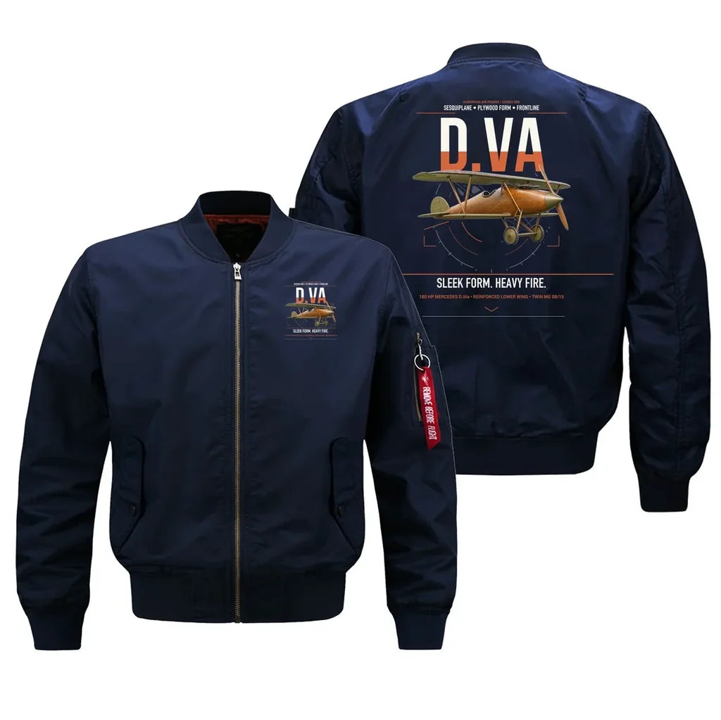 Albatros D.Va design on blue bomber jacket, double-side print