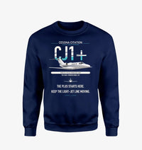 Thumbnail for Cessna Citation CJ1+ design on navy blue sweatshirt
