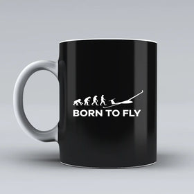 Born To Fly Glider Ceramic White Mugs