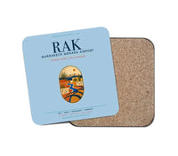 Thumbnail for Marrakech Menara Airport (RAK) design on light blue 1 piece coaster