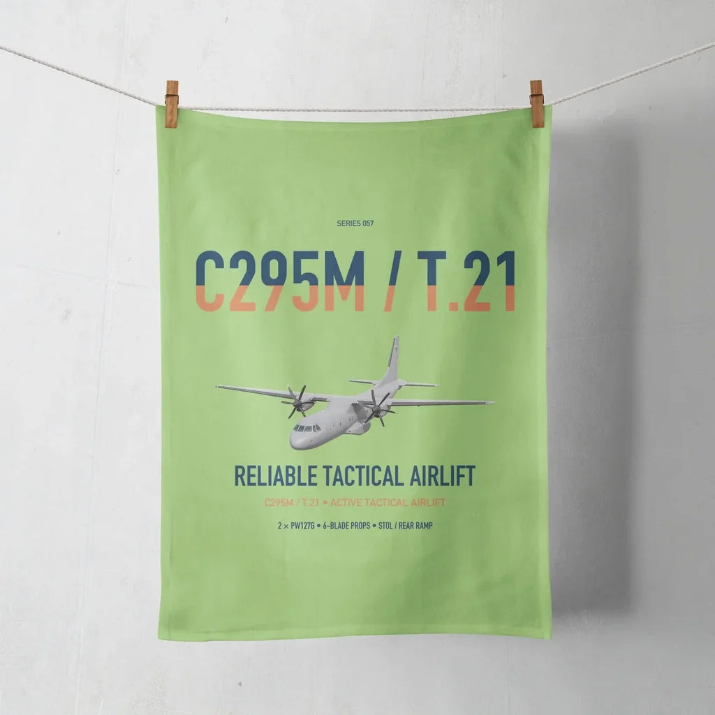 Airbus C295M T.21 design on light green towel