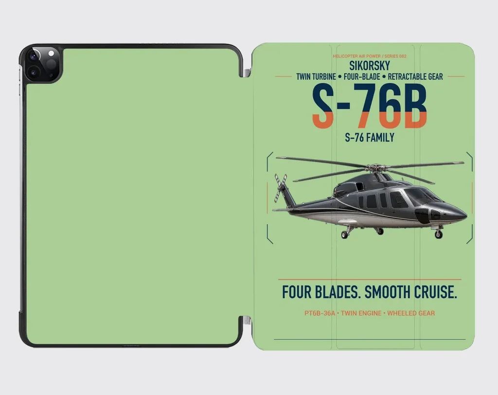 Sikorsky S-76B design on light green ipad tablet case