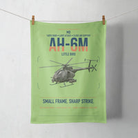 Thumbnail for MD AH-6M Little Bird design on light green towel