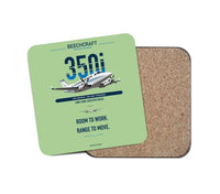 Thumbnail for Beechcraft King Air 350i design on light green 1 piece coaster