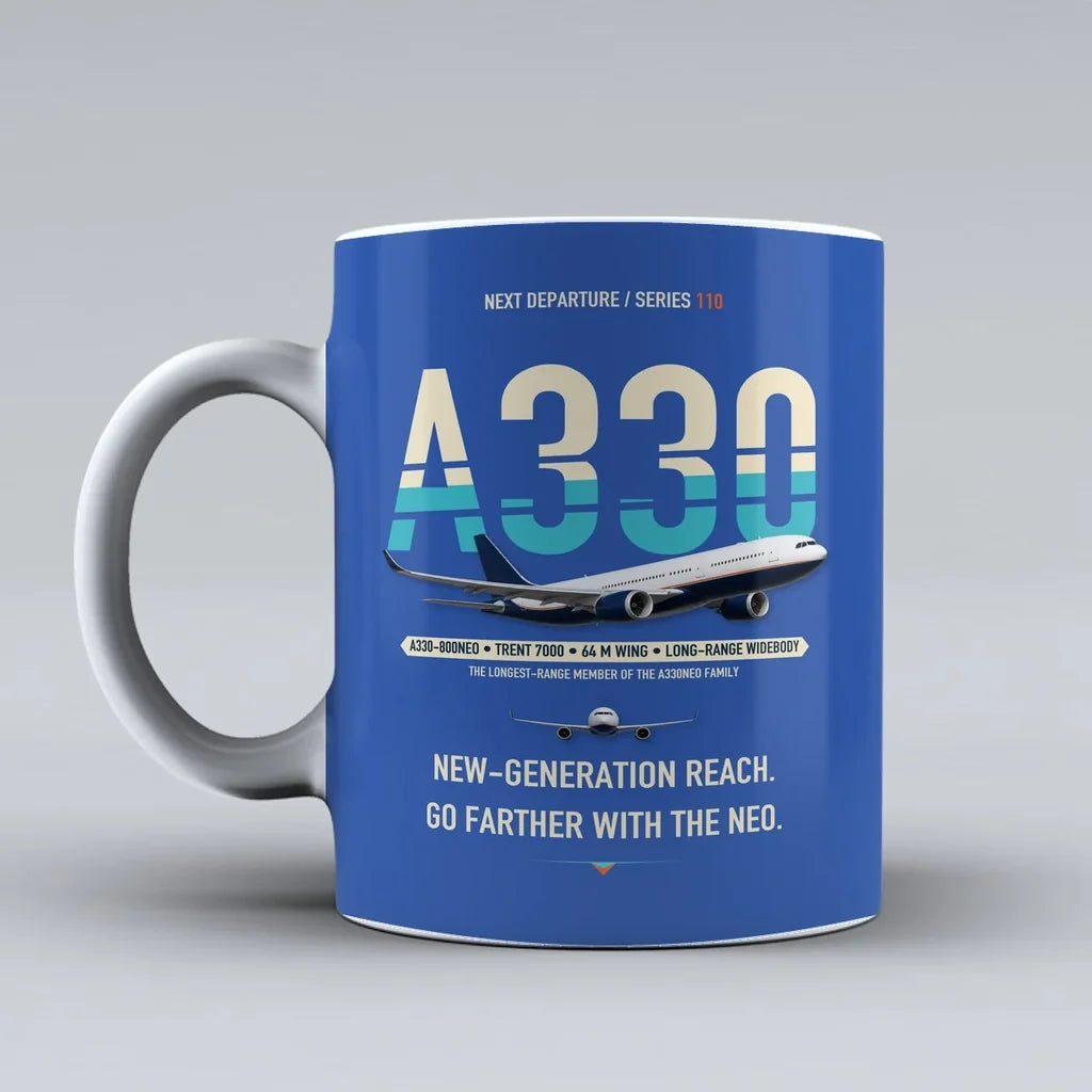 A330-800neo Mug design on blue airbus