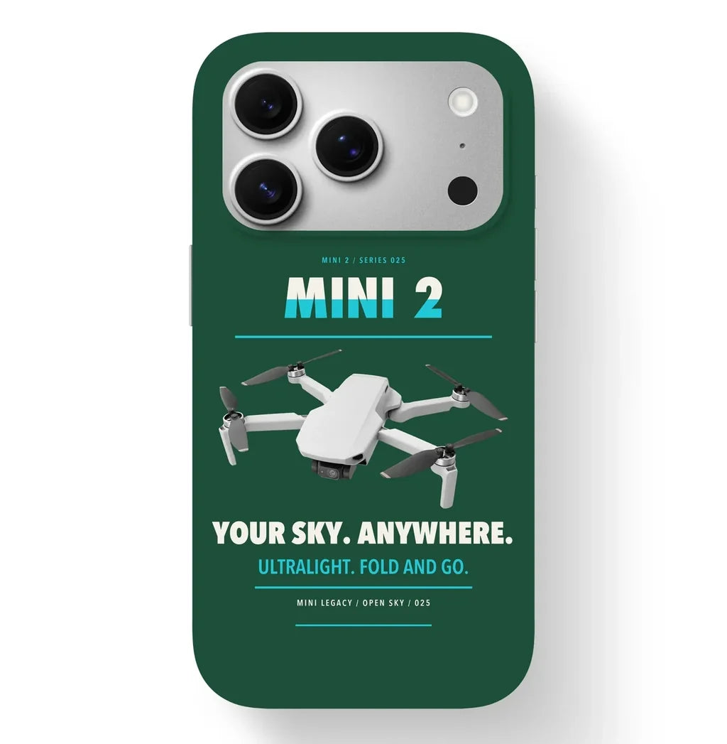DJI Mini 2 Case design on dark green iphone case
