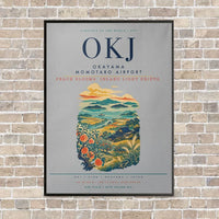 Thumbnail for Okayama Momotaro Airport OKJ vertical canvas print - framed - light gray background