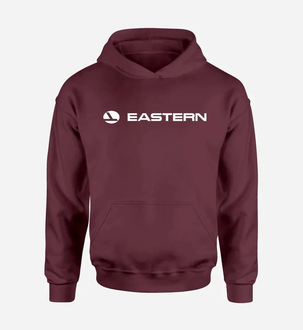 Eastern Air Lines Airlines logo printed on dark red hoodie