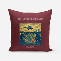 Thumbnail for VINTAGE G4525 - The Night Flare Path - Designed Pillows design on darkred