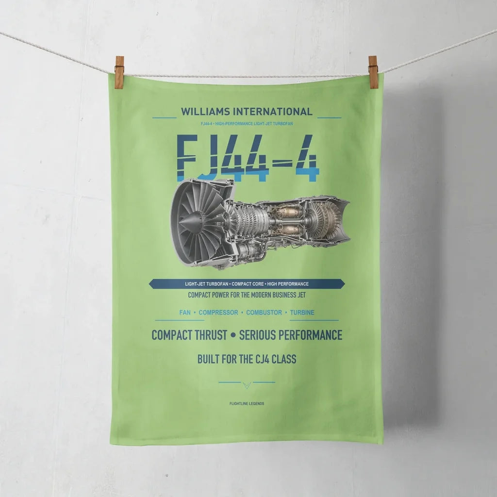 FJ44-4 design on light green towel