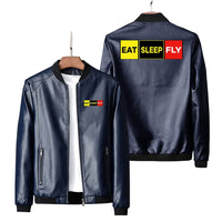 Thumbnail for Eat Sleep Fly Leather Jacket - view 4