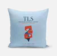 Thumbnail for Toulouse-Blagnac Airport (TLS) design on light blue pillow