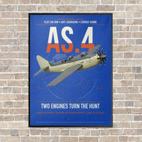 Thumbnail for Fairey Gannet AS.4 vertical canvas print - framed - blue background