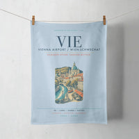 Thumbnail for Vienna Airport (VIE) design on light blue towel