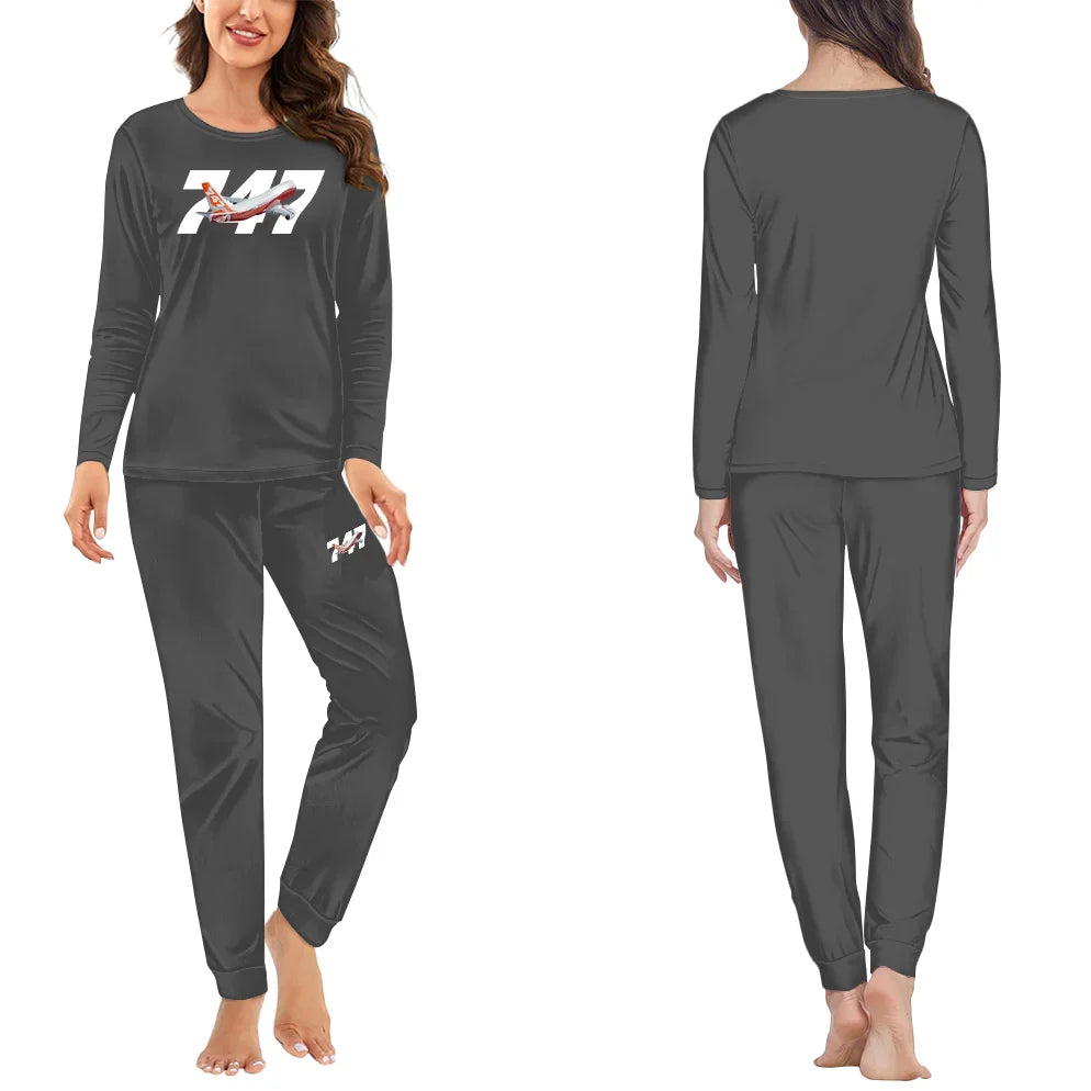 Super Boeing 747 Intercontinental women pajamas - Gray