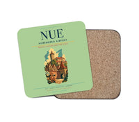 Thumbnail for Nuremberg Airport (NUE) design on light green 1 piece coaster