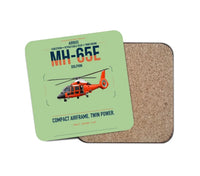 Thumbnail for Airbus MH-65E Dolphin design on light green 1 piece coaster