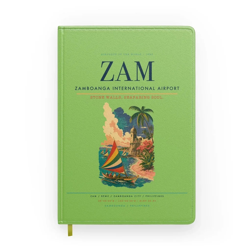 Zamboanga International Airport (ZAM) design on light green notebook