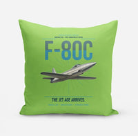 Thumbnail for F-80C Shooting Star design on light green pillow