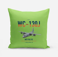Thumbnail for WC-130J Hurricane Hunter design on light green pillow