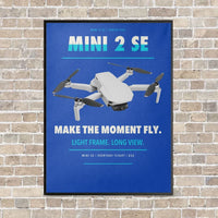 Thumbnail for DJI Mini 2 SE vertical canvas print - framed - blue background