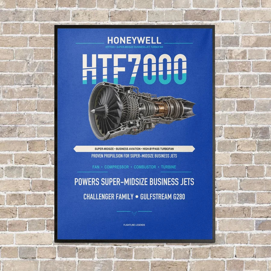 HTF7000 vertical canvas print - framed - blue background