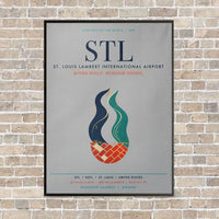 Thumbnail for St. Louis Lambert International Airport STL vertical canvas print - framed - light gray background