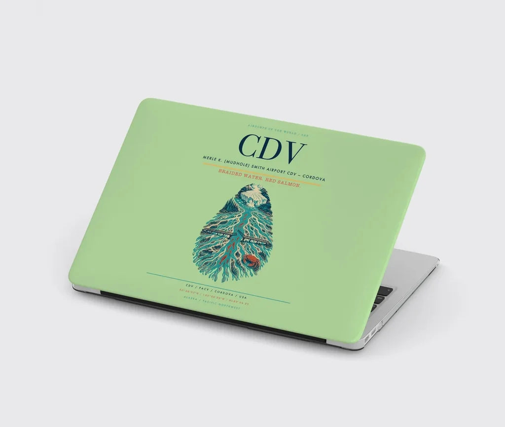 Merle K. (Mudhole) Smith Airport (CDV) design on light green MacBook case