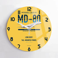 Thumbnail for McDonnell Douglas MD-80 design on yellow no frame wall clock