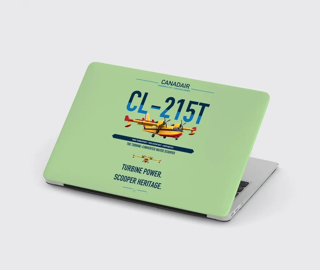 Canadair CL-215T design on light green MacBook case