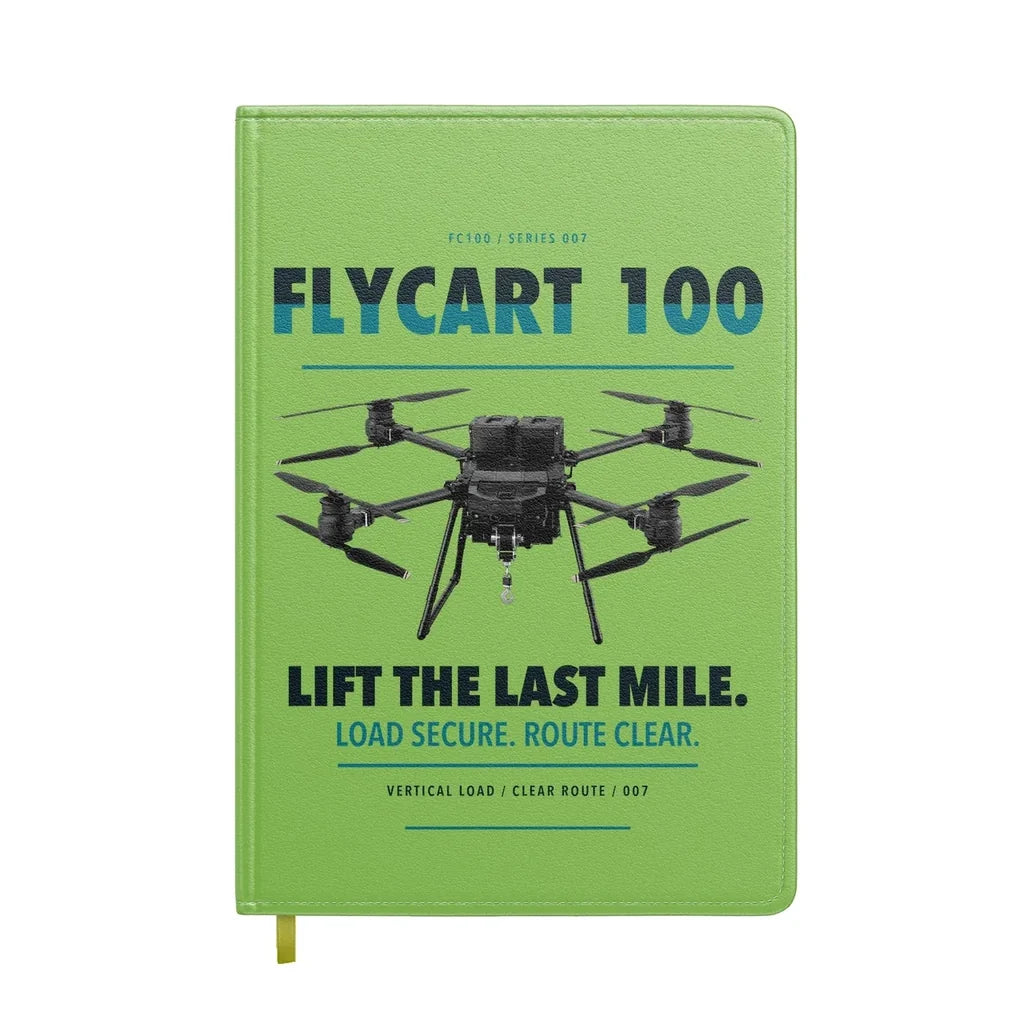 DJI FlyCart 100 design on light green notebook