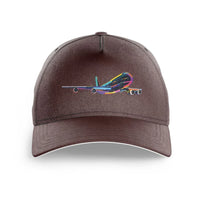 Thumbnail for Multicolor Airplane printed hat - brown