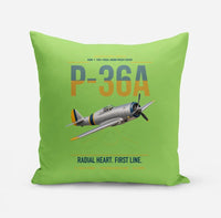 Thumbnail for P-36A Hawk design on light green pillow